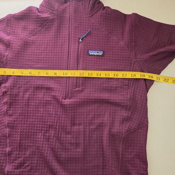 Patagonia R1 Fleece Grid Pullover Women's Large Night Plum 1/4 Zip Polartec - Picture 9 of 16